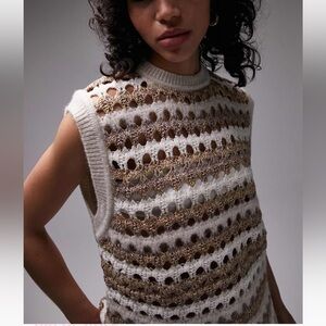 Topshop knit open stitch tank